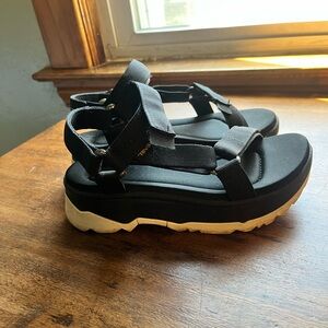 Teva Jadito Universal Black and Cream Platform Sandals